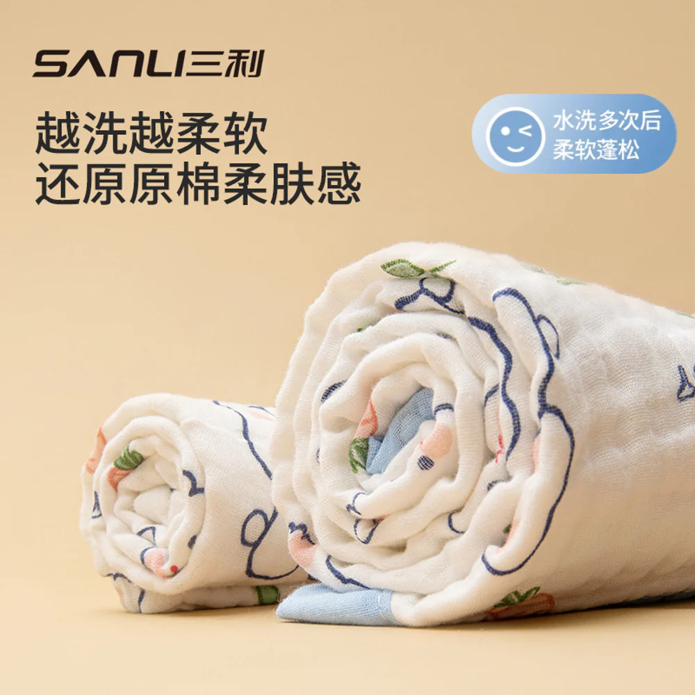 Sanli 6-Layer Cotton Muslin Baby Washcloth – Little Cars Print, 30 x 30 cm (29g) - Image 3
