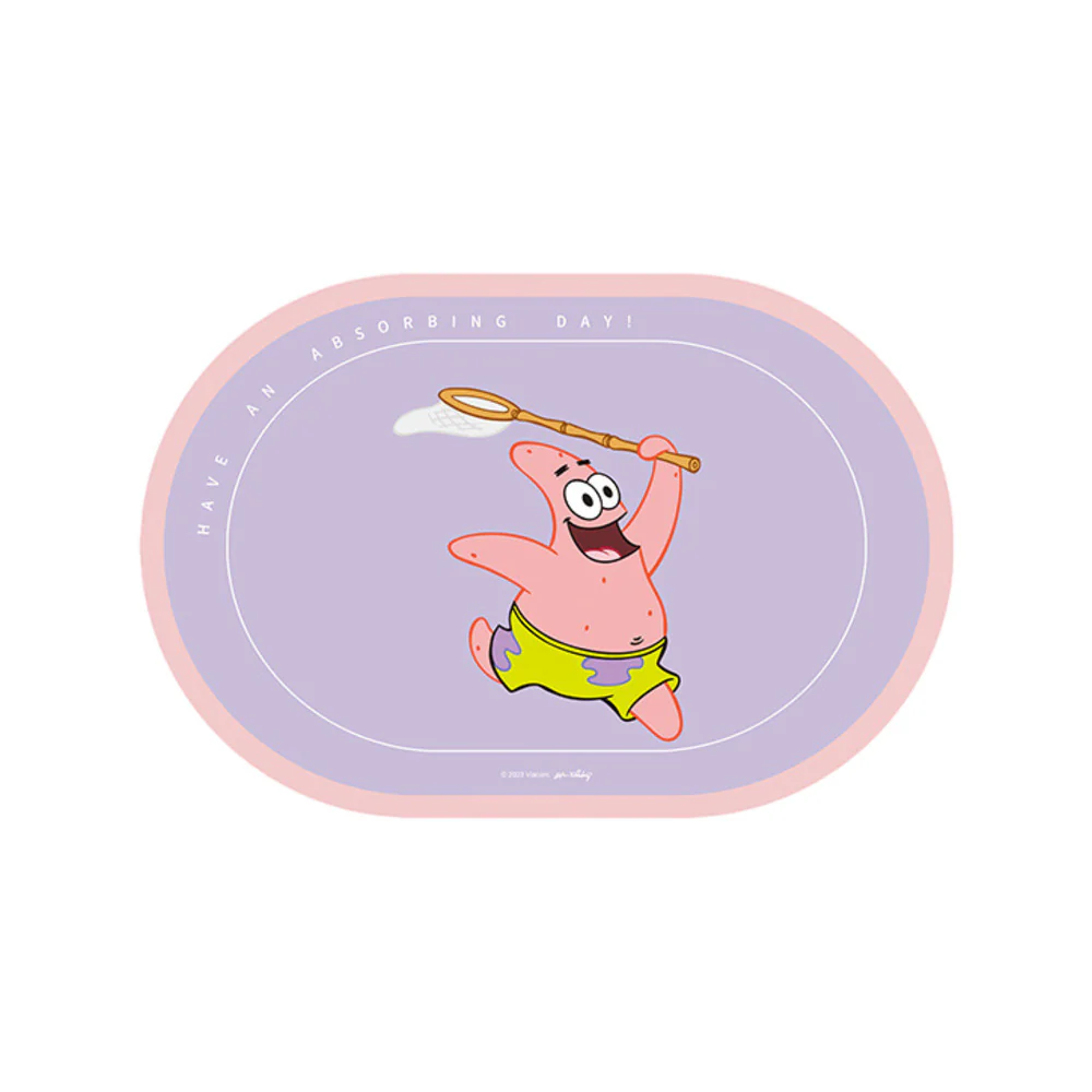 Sanli Diatomaceous Earth Bath Mat – SpongeBob & Patrick Jellyfishing, Oval, 50 x 80 cm - Quick-Dry Non-Slip Bathroom Floor Mat - Image 2