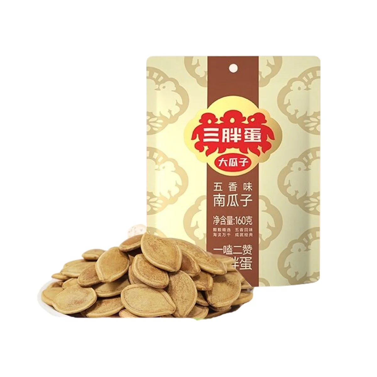 Sanpangdan Five-Spice Pumpkin Seeds 160g - Roasted Chinese-Style Snack Seeds