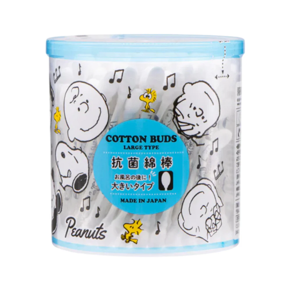 Sanyo Snoopy Antibacterial Cotton Buds (Large Tip) - 110 Count - Cotton Swabs