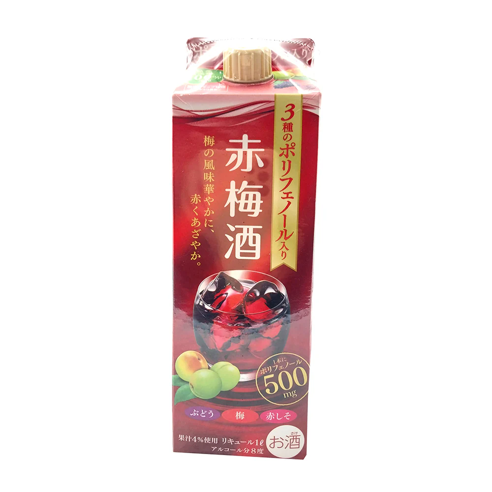 Sapporo Red Plum Liqueur with 3 Types of Polyphenols - 8% Alcohol, 1L - Image 2
