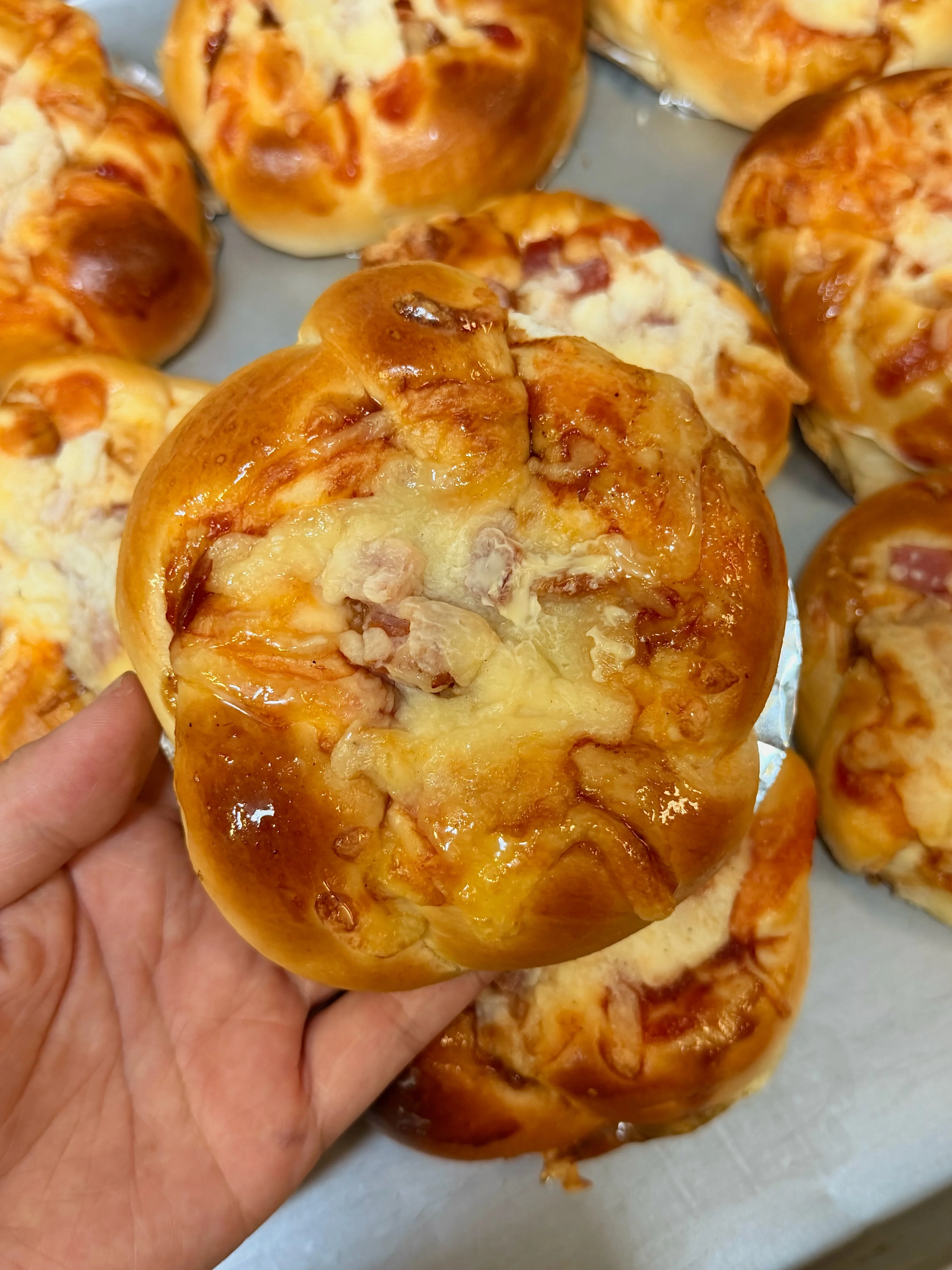 Savoury Ham, Pineapple, Onion & Cheese Bun - 1 Piece