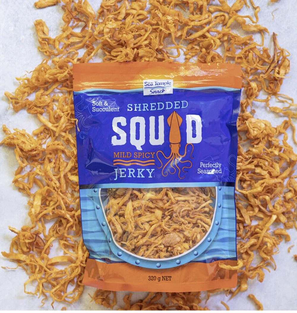 Sea Temple Shredded Squid Jerky - Mild Spicy, 320g - Image 2