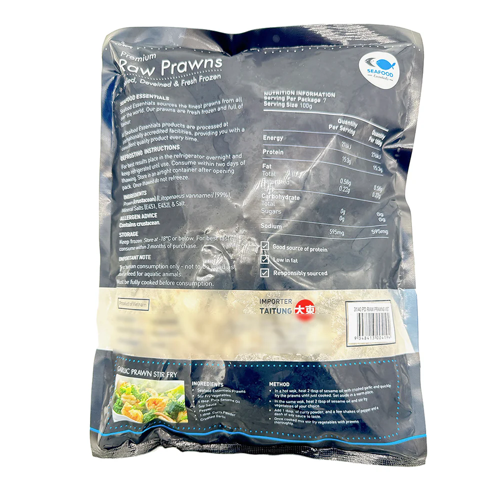 Seafood Essentials Frozen Raw Prawns Size 31/40 - 700g - Image 2