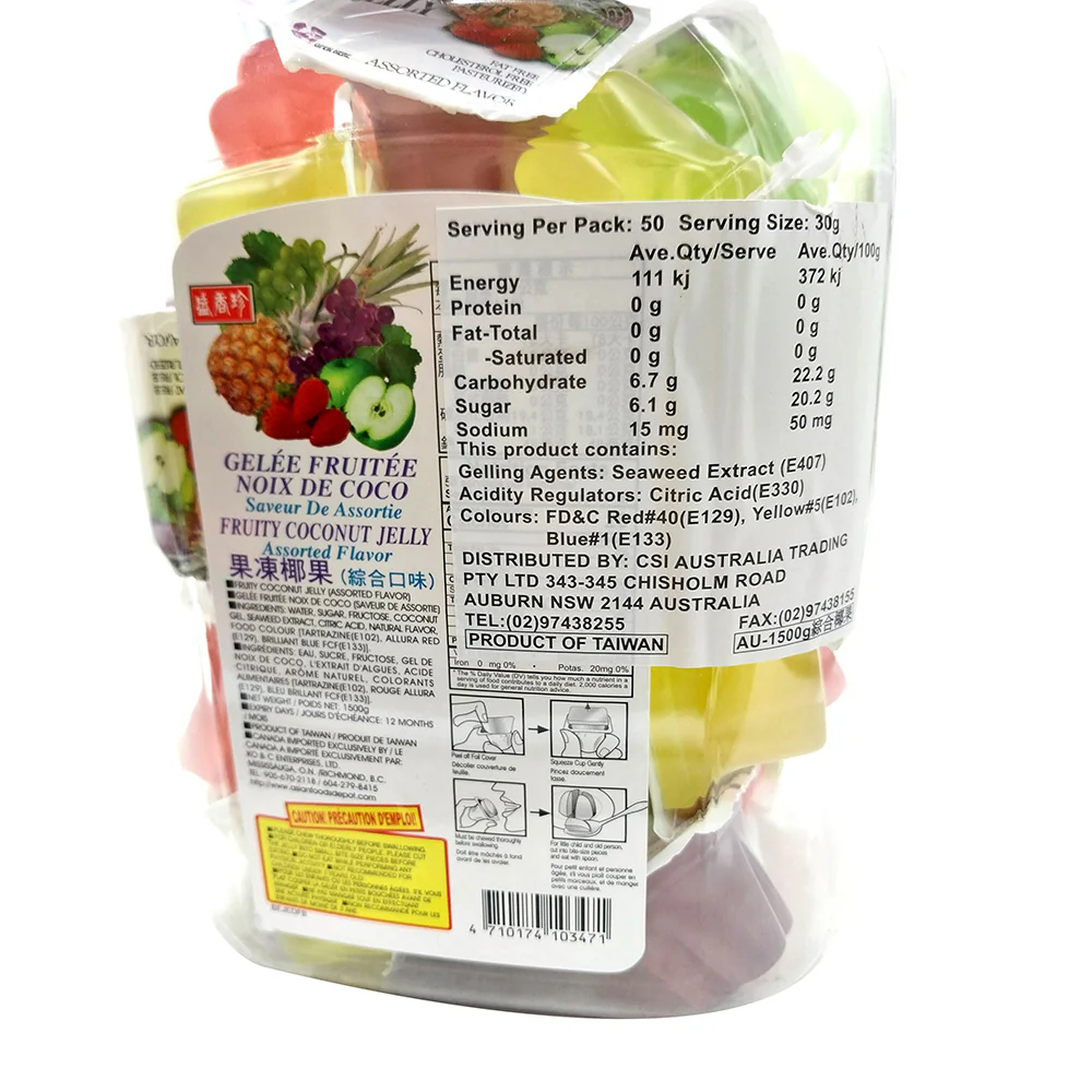 Senjyo Assorted Fruity Coconut Jelly - 1.5kg - Image 2