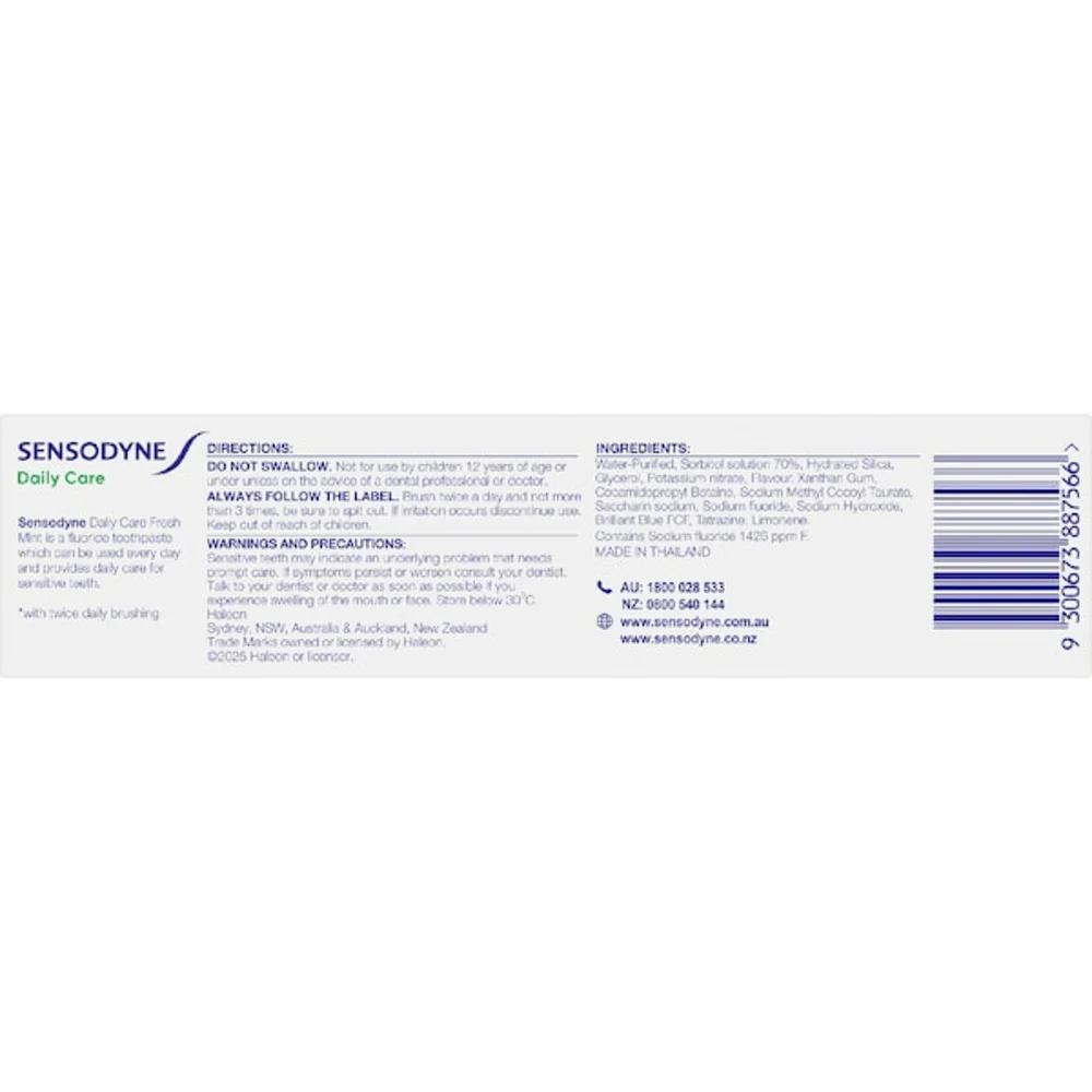 Sensodyne Daily Care Fresh Mint Fluoride Toothpaste 100g - Image 5