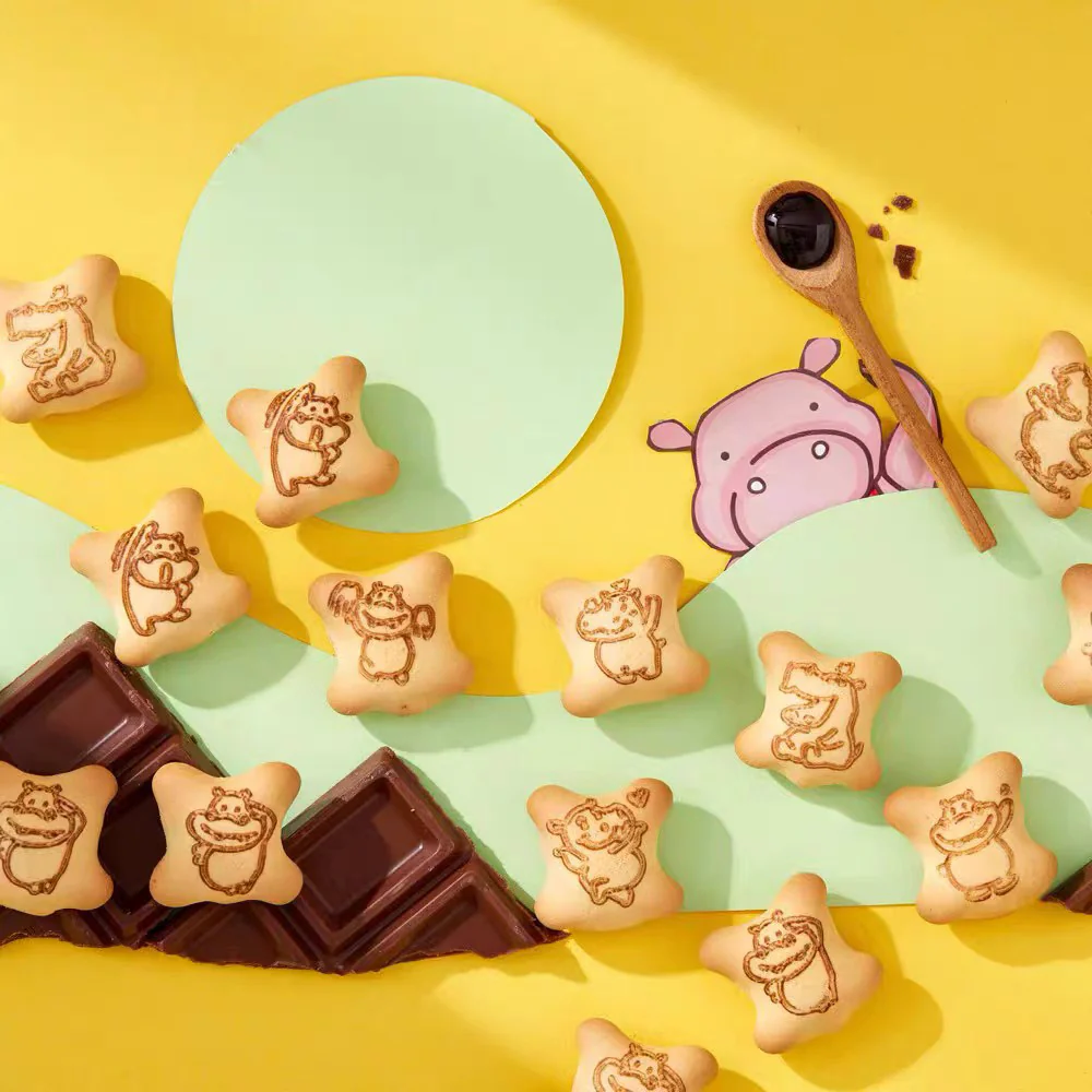 Senxiangzhen Smile Hippos Chocolate Flavored Biscuits - 200g - Image 2