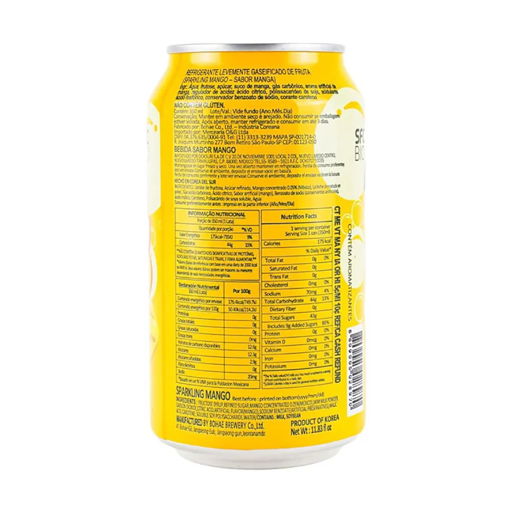SFC Sparkling Mango Water - 350ml x 6 Cans - Image 3