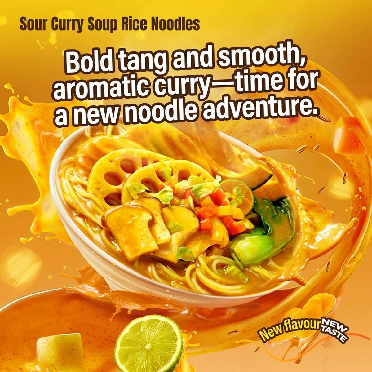 Shi Zu Ren Sour Soup Curry Instant Rice Noodles Cup - 148g - Image 4