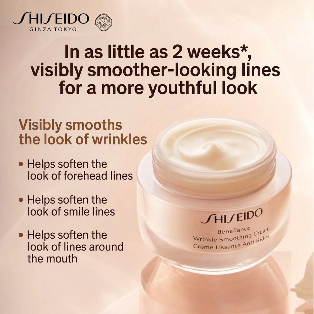 Shiseido Benefiance Wrinkle Smoothing Cream Enriched 50g - Rich Moisturising Face Cream - Image 4