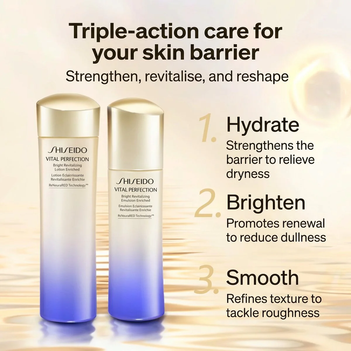Shiseido Vital Perfection Bright Revitalizing Emulsion 100ml - Face Moisturizer - Image 3