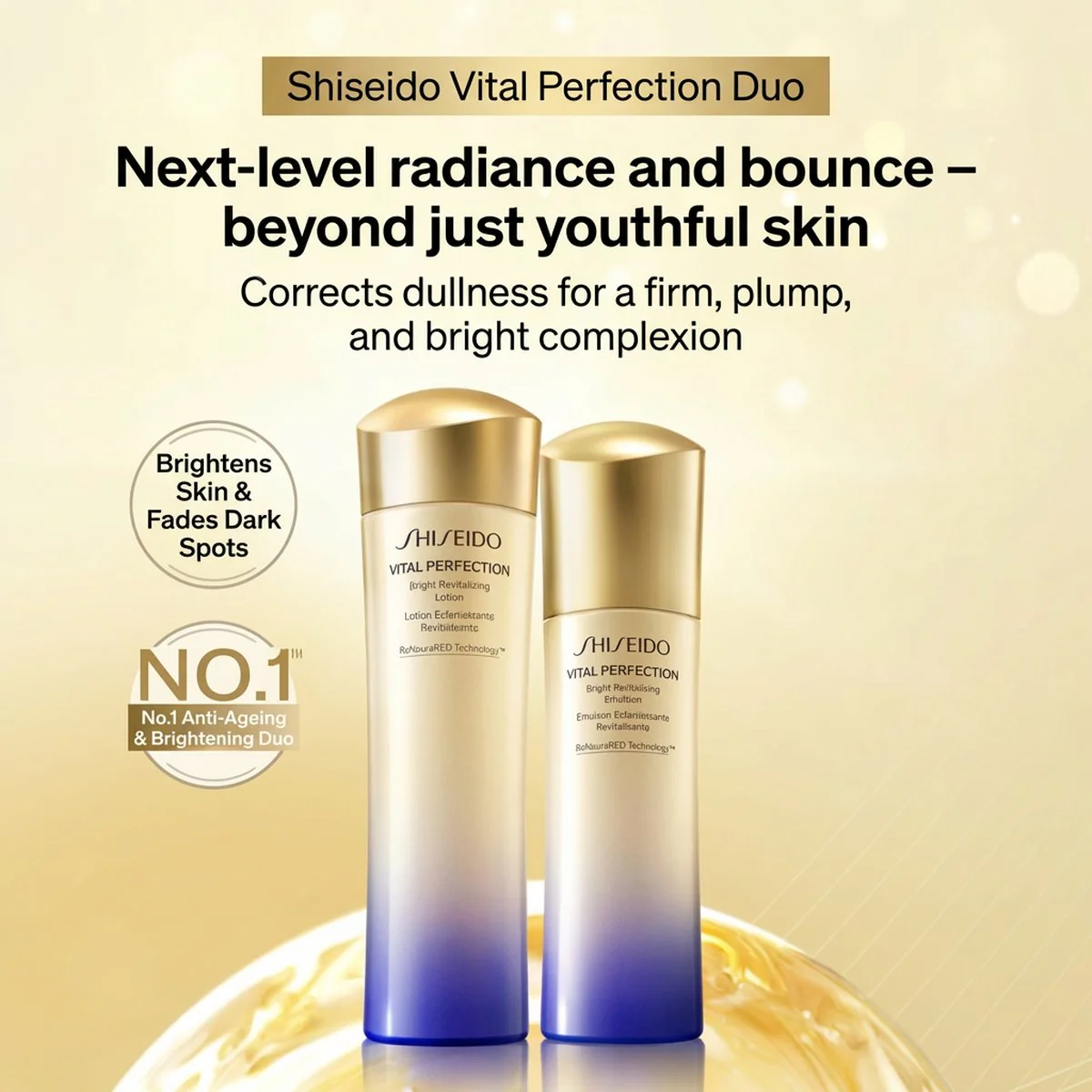 Shiseido Vital Perfection Bright Revitalizing Emulsion Enriched 100ml - Image 3
