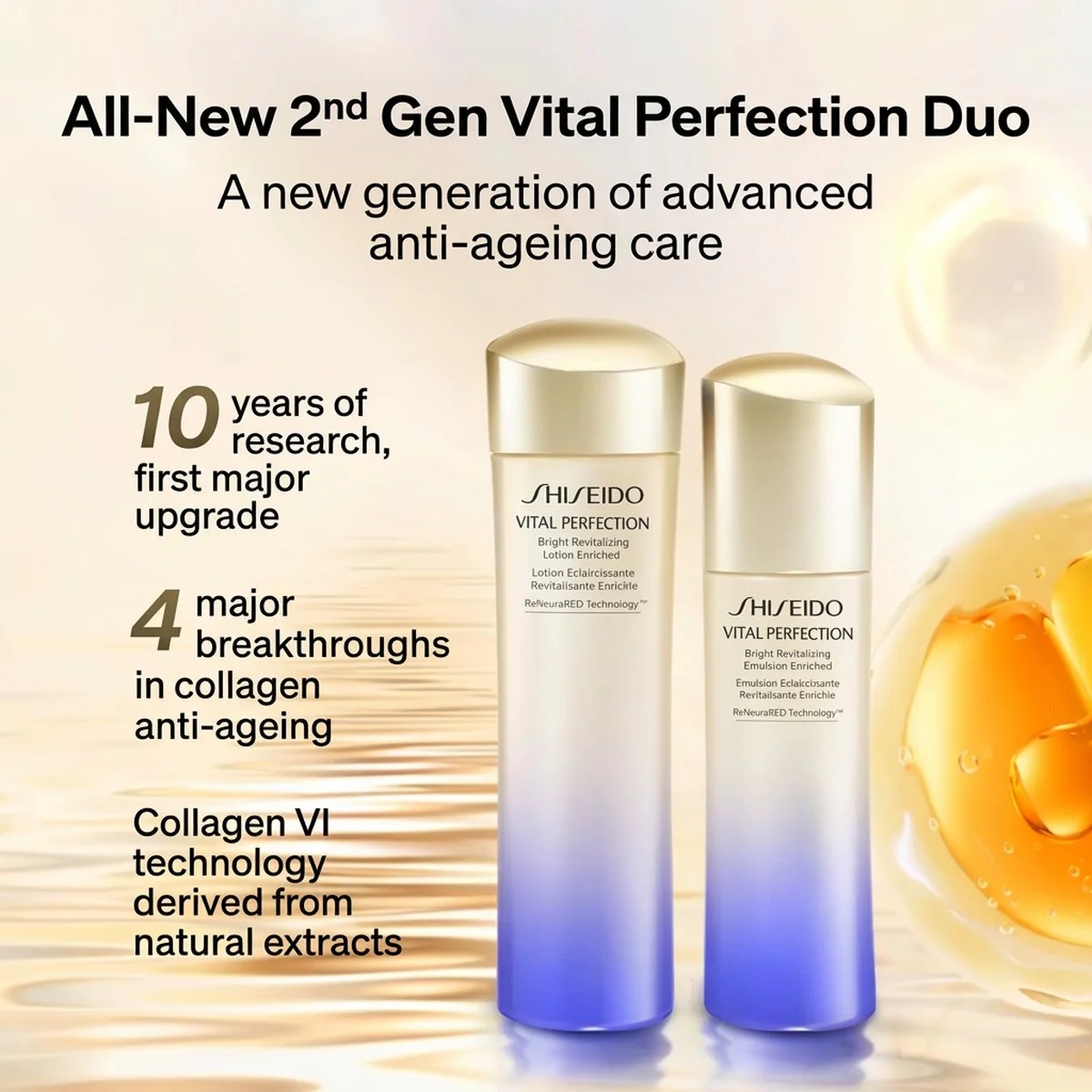 Shiseido Vital Perfection Bright Revitalizing Lotion Enriched 150ml - Brightening Toner - Image 3
