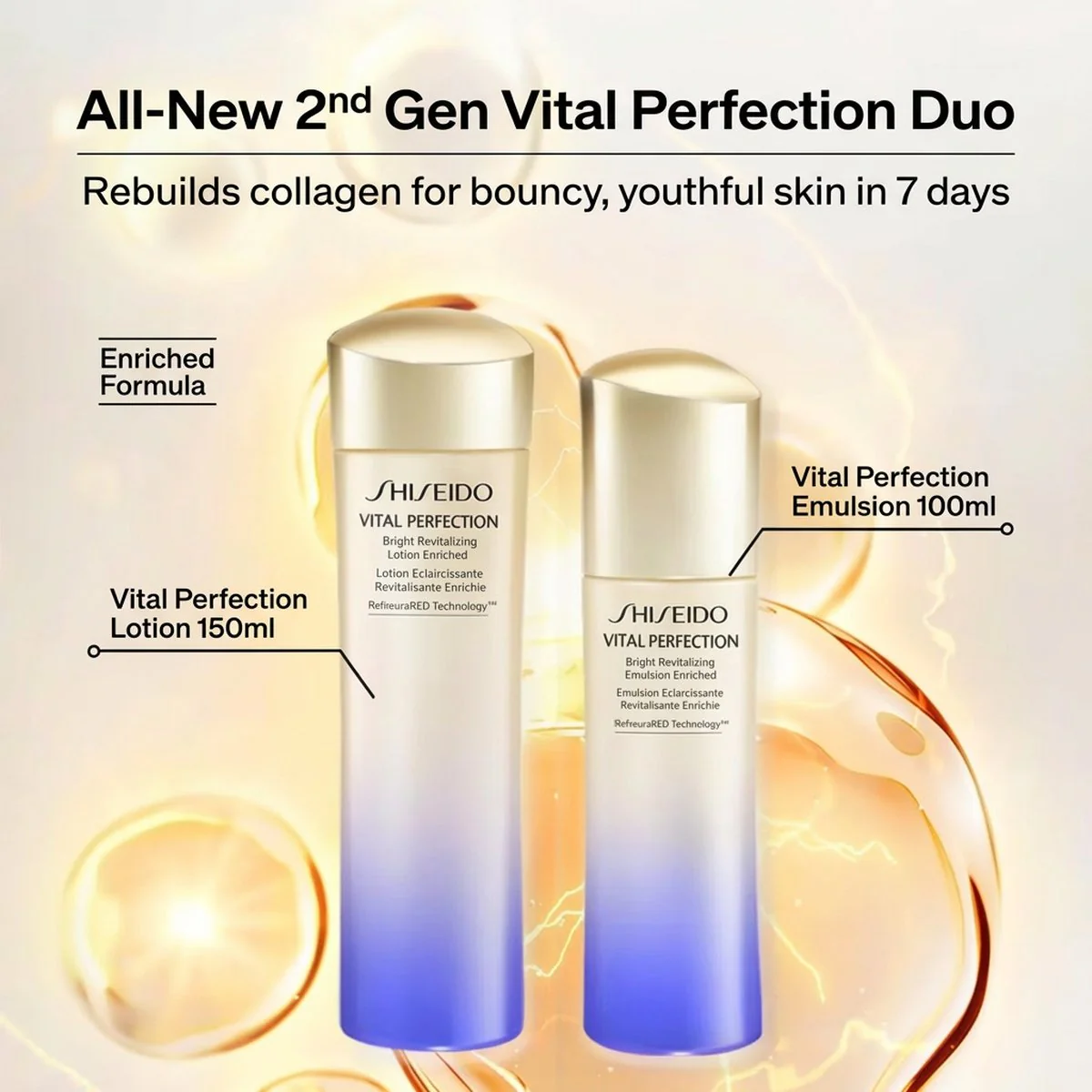 Shiseido Vital Perfection Bright Revitalizing Lotion Enriched 150ml - Brightening Toner - Image 4