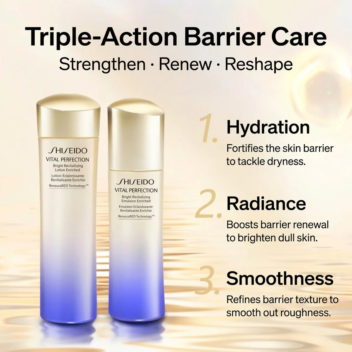 Shiseido Vital Perfection Bright Revitalizing Lotion Enriched 150ml - Brightening Toner - Image 5