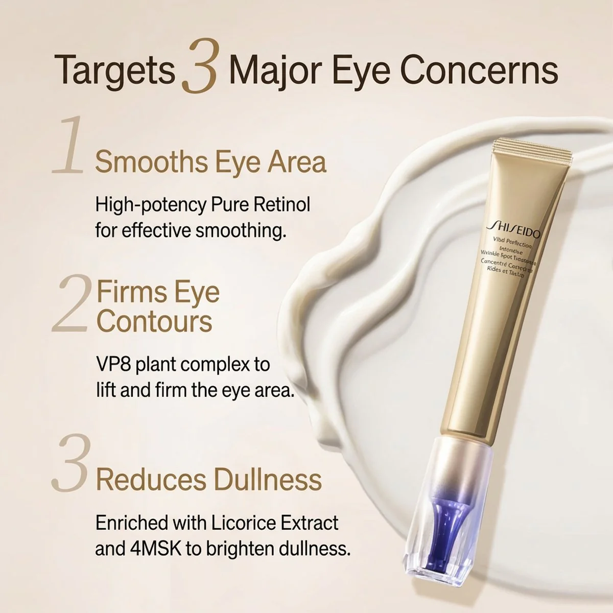 Shiseido Vital Perfection Intensive WrinkleSpot Treatment 20g – Retinol Eye & Face Cream - Image 5
