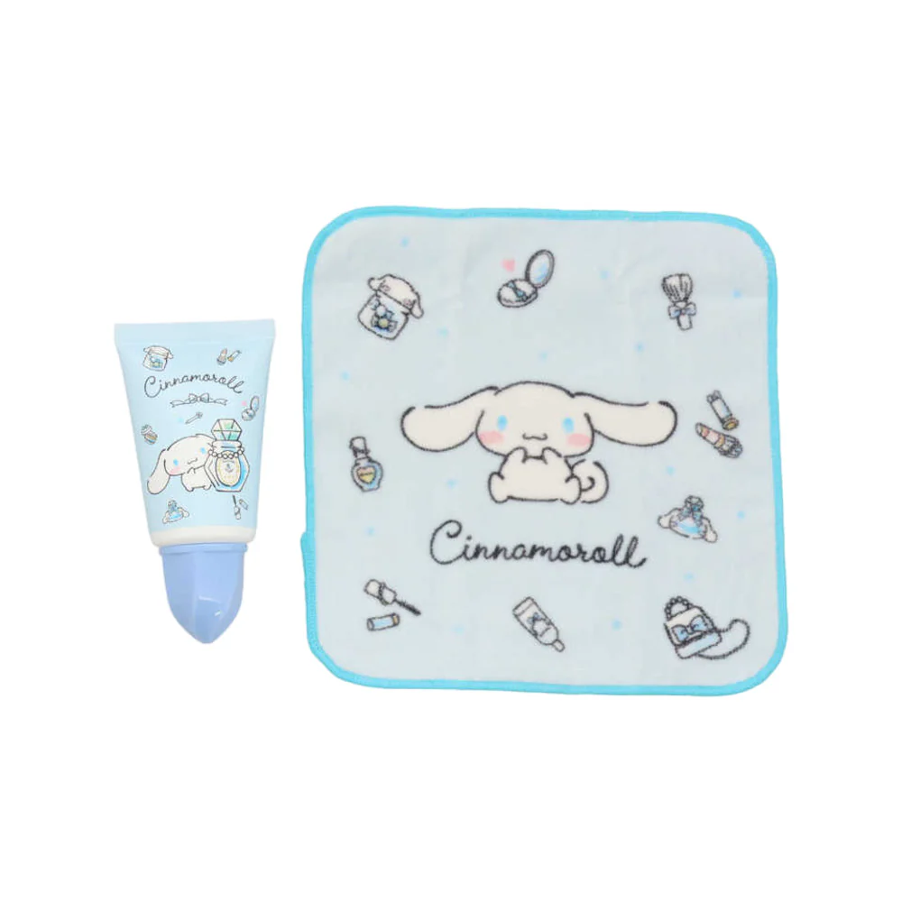 Shobido Cinnamoroll Hand Cream & Mini Hand Towel Set - Cute Character Gift Set