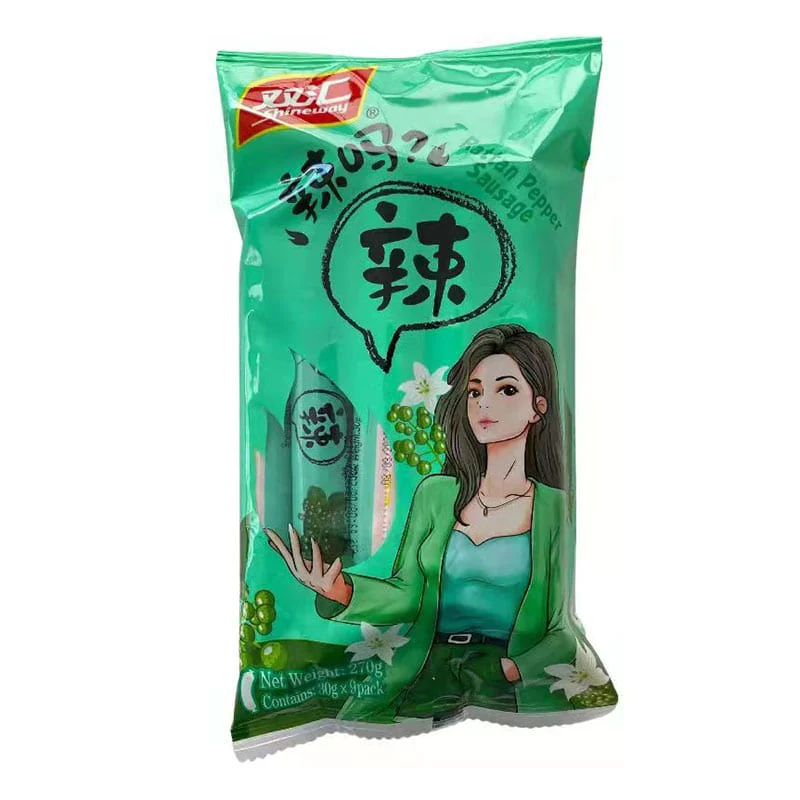 Shuanghui Spicy Pepper Flavored Sausages - 9 Pieces, 270g