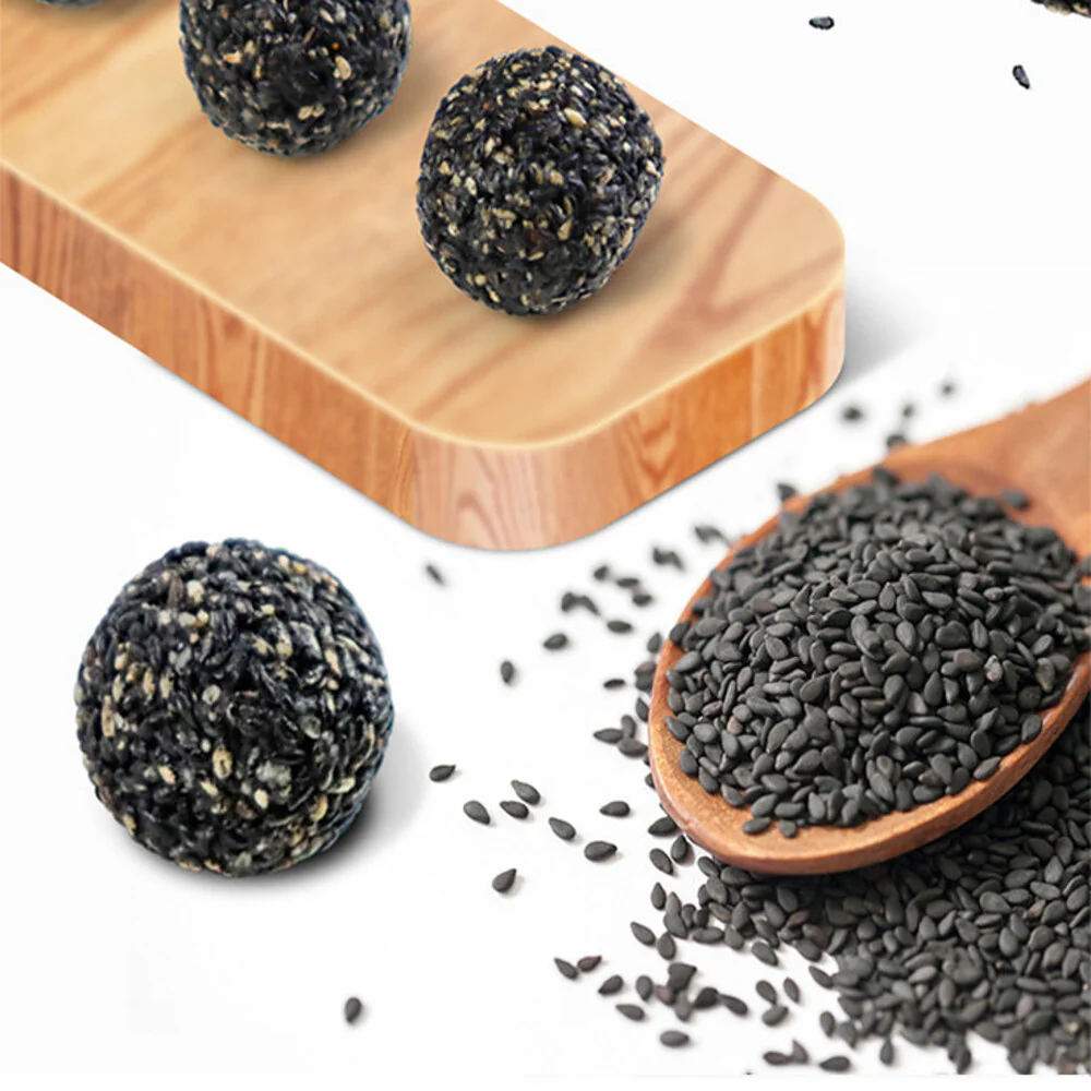 Sihong Polygonatum Black Sesame Balls 200g - Chinese Black Sesame Snack - Image 4