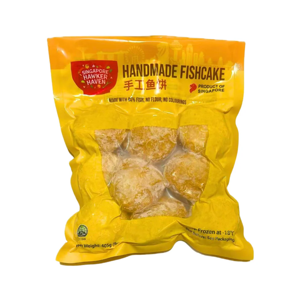 Singapore Hawker Haven Handmade Fishcake – 80% Fish, No Flour, No Colourings – 405g (Frozen)