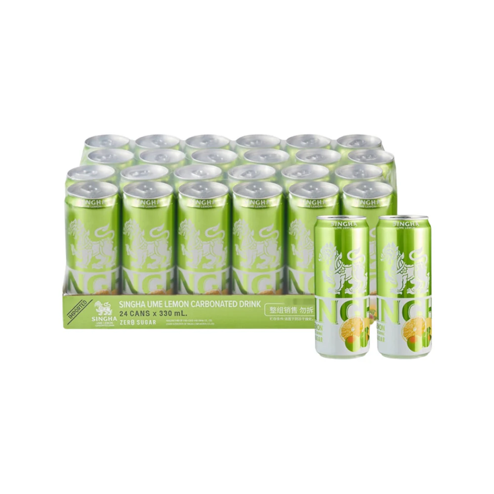 Singha Ume Lemon Zero Sugar Carbonated Drink 330ml x 24 Cans - Limited Import