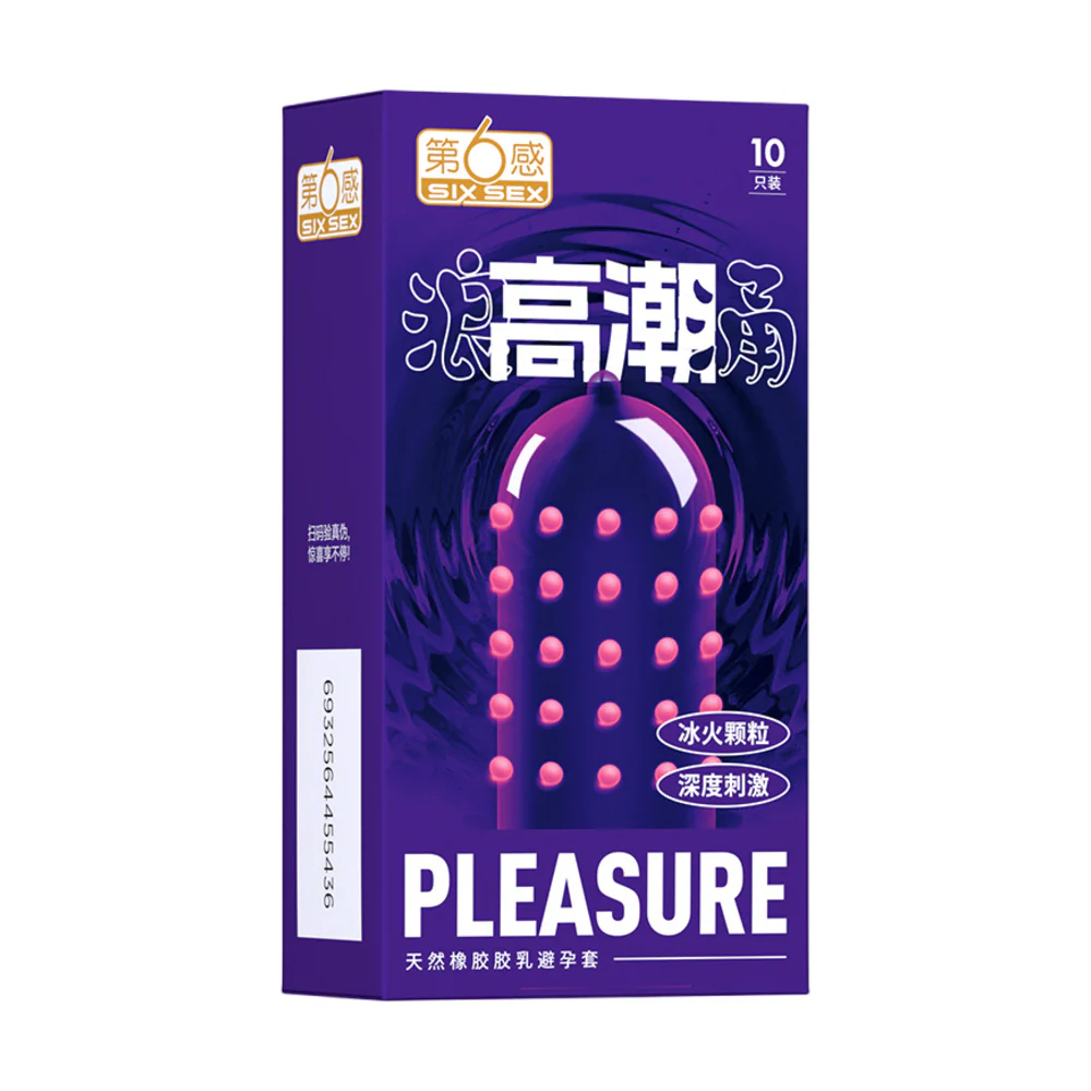 Six Sex Pleasure Dotted Condoms - 10 Pack - Image 2