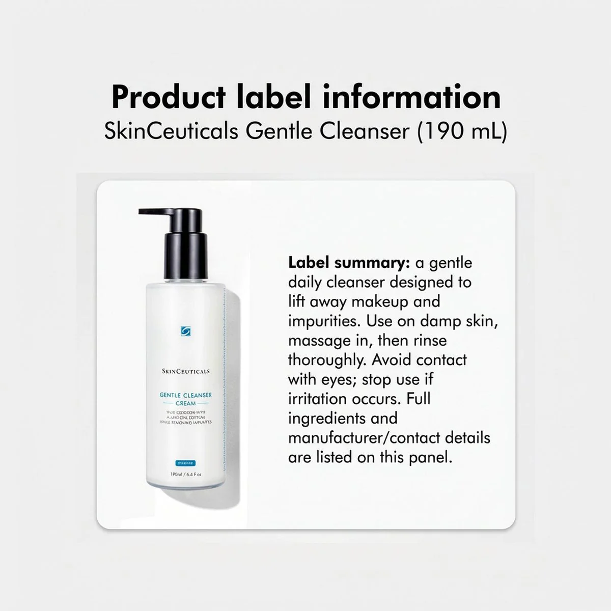 SkinCeuticals Gentle Cleanser Cream 190ml - Mild Cream Face Wash - Image 4