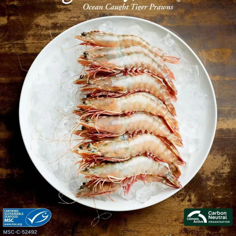 Skull Island Ocean-Caught Tiger Prawns U9/12 – Frozen 3kg - Image 3