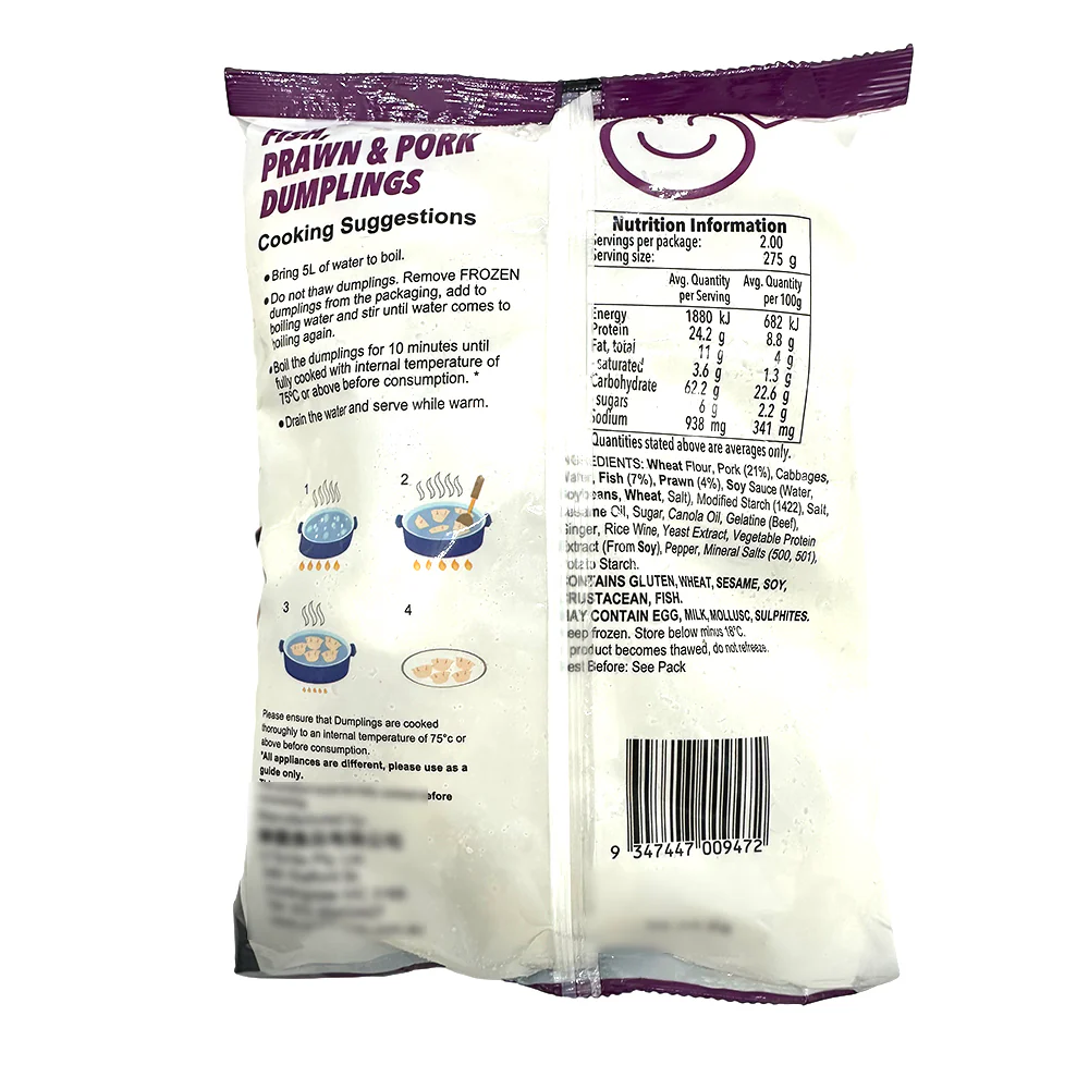 Smile Foods Fish, Prawn & Pork Dumplings 650g - Image 2