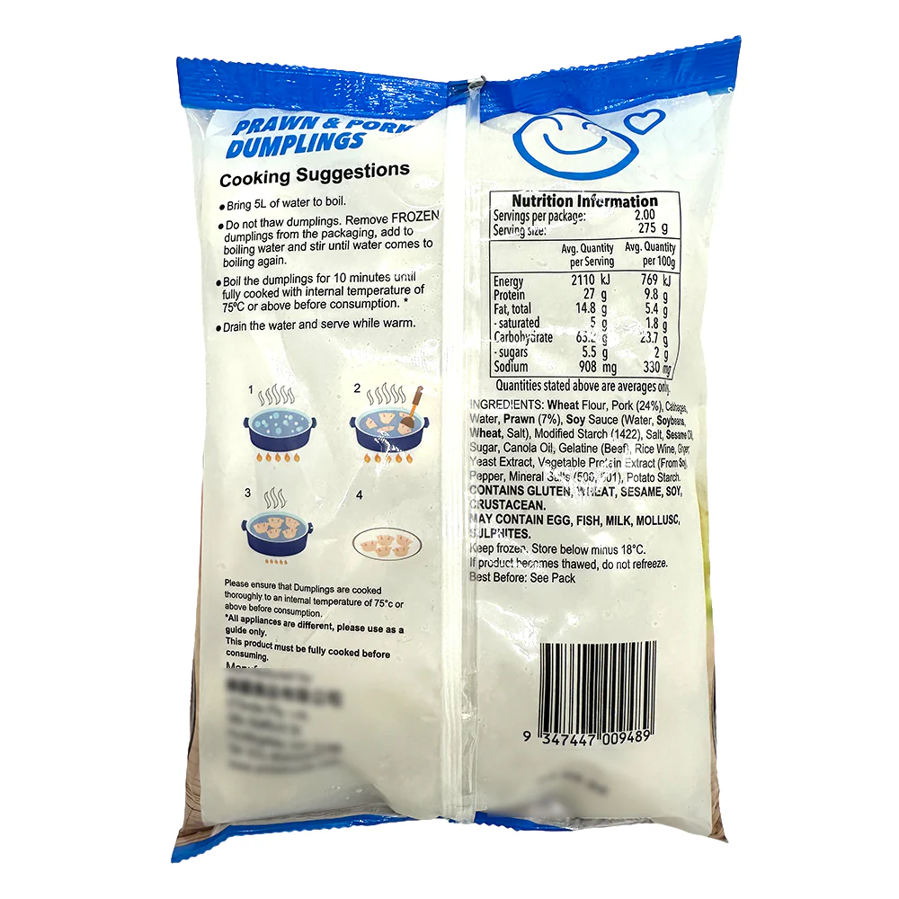 Smile Foods Prawn & Pork Dumplings 550g - Image 2