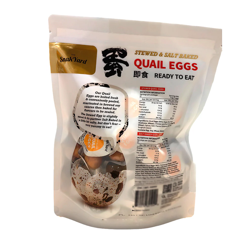SnakYard Ready-to-Eat Quail Eggs - Stewed & Salt Baked, 54pcs, 400g - Image 2