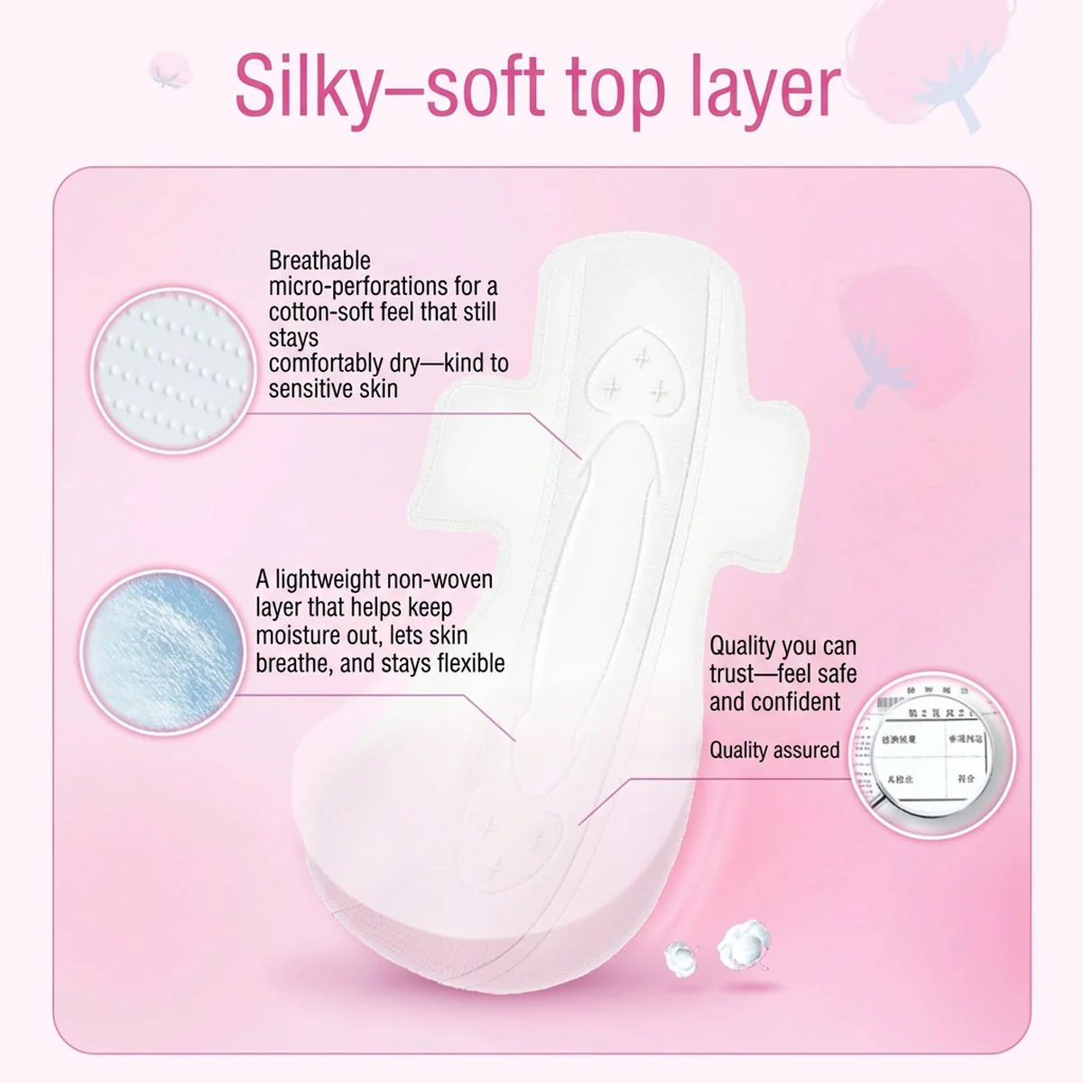 Space 7 Elegant Series Ultra Long Night Sanitary Pads 8pcs - 338mm - Image 2