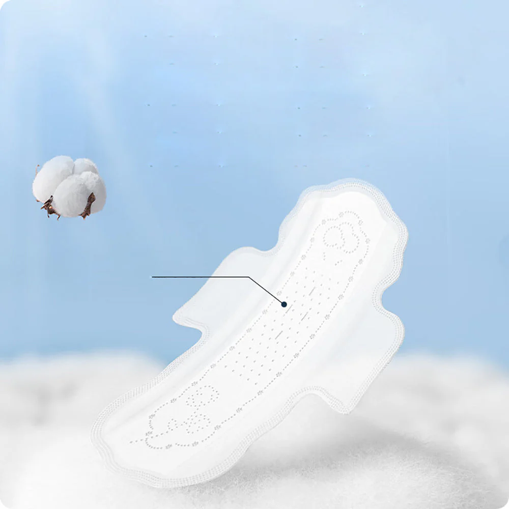 Space7 Tianshan Cotton Ultra-Thin Pure Cotton Day Use Sanitary Pads - 10 Pieces, 250mm - Image 2