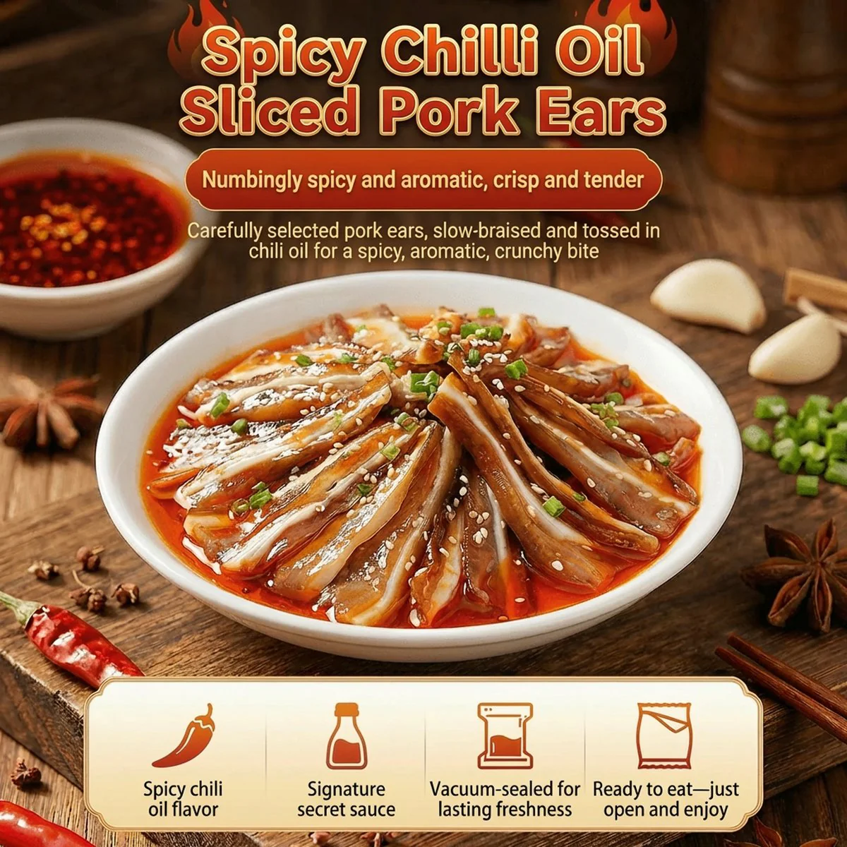 Spicy Chilli Oil Sliced Pork Ears 200g