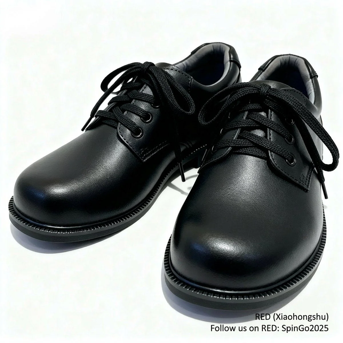SpinGo Black Lace-Up School Shoes - EU 36 - Image 4