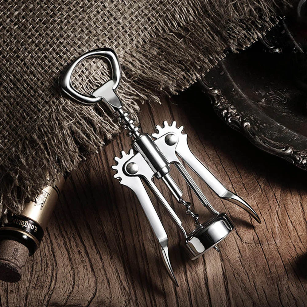 Stainless Steel Wing Corkscrew Bottle Opener - 1 Piece - Image 2