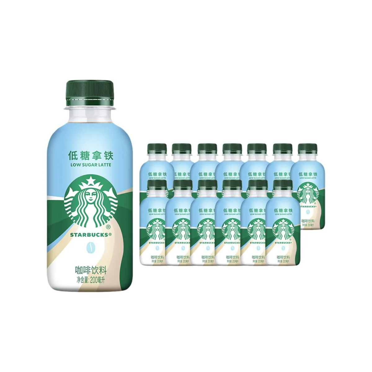 Starbucks Low Sugar Latte 200ml x 15 Bottles - Ready-to-Drink Coffee
