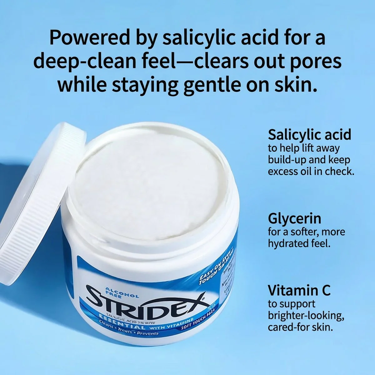 Stridex Salicylic Acid 1% Acne Cleansing Pads - 55 Pads - Image 3