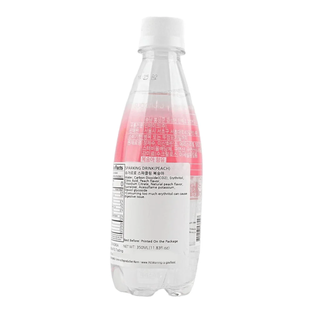 Sugarlolo Sparkling Peach Water 350ml - Image 2