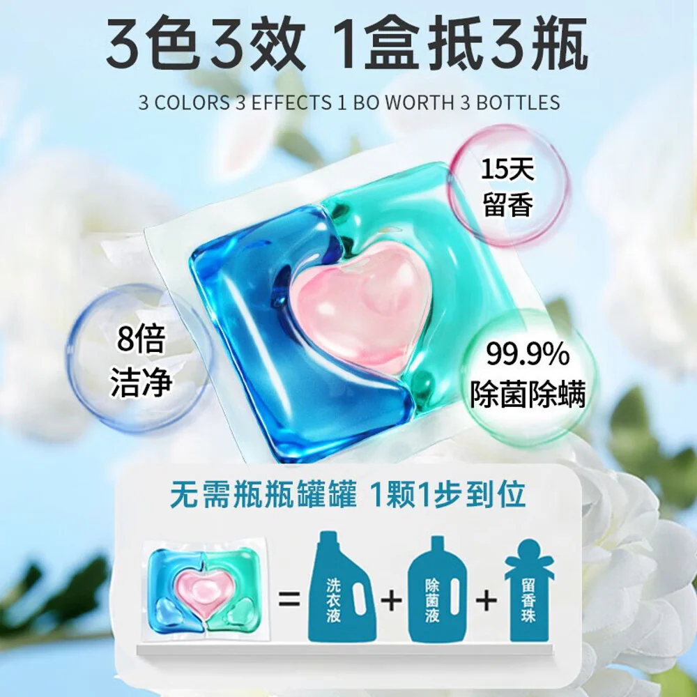SukGarden 3D Dazzling Color Protection Fragrance Laundry Beads - 50 Pieces - Image 3