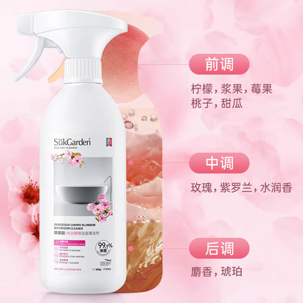 SukGarden Gorgeous Cherry Blossom Bathroom Cleaner - 500g - Image 3