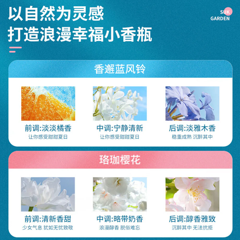 SukGarden Natural Essential Oil Long-Lasting Fragrance Beads - Bluebell & Iris, 228g - Image 3