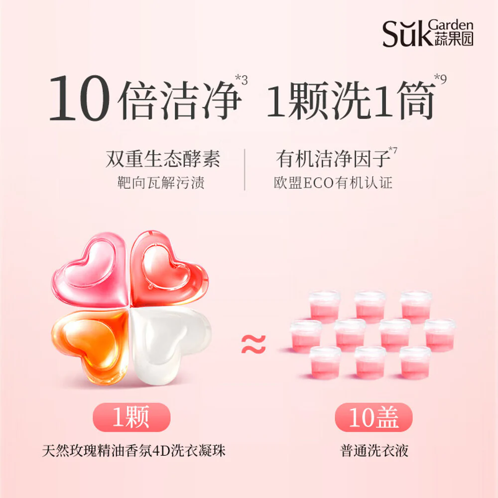 SukGarden Natural Rose Essential Oil Fragrance Laundry Beads - 52 Pieces - Image 4