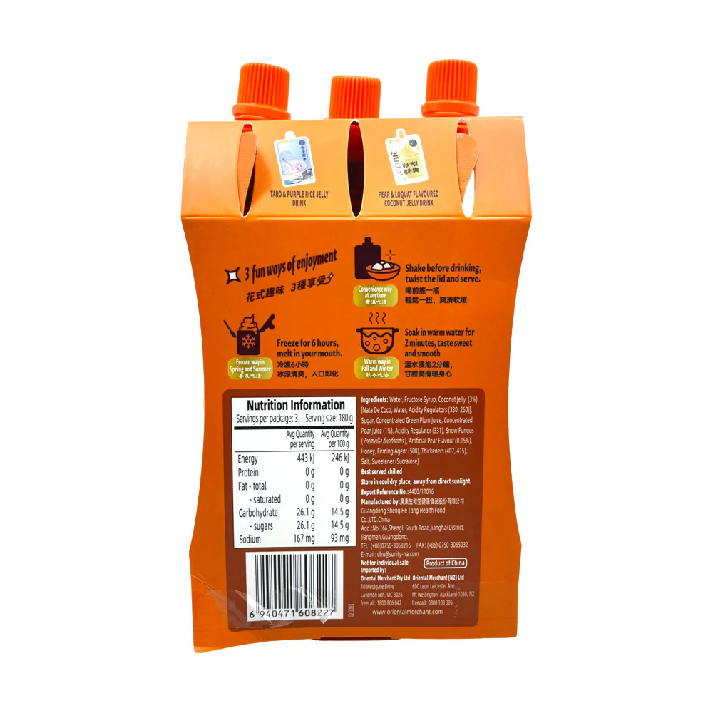 Sunity Pear Flavoured Coconut Jelly Drink - 540g (3 x 180g) - Image 2