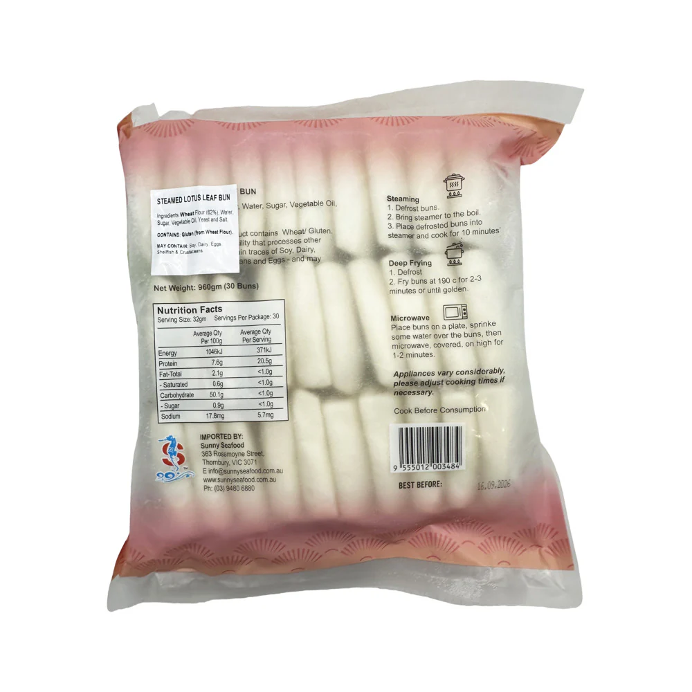Sunny Seafood Frozen Gua Bao Steamed Buns - 30 Pieces, 960g - Image 3