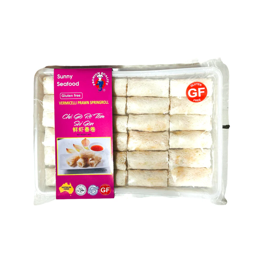 Sunny Seafood Frozen Vermicelli Prawn Spring Rolls - 480g