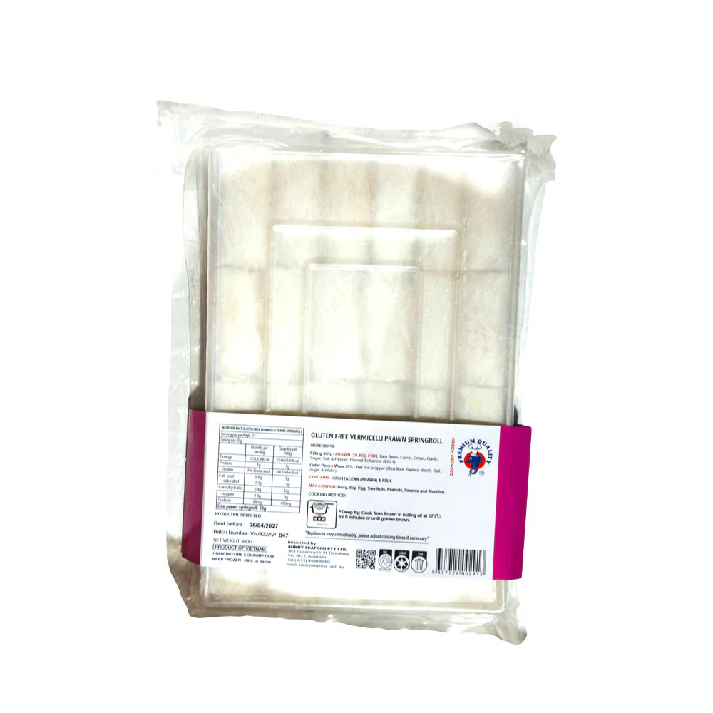 Sunny Seafood Frozen Vermicelli Prawn Spring Rolls - 480g - Image 2