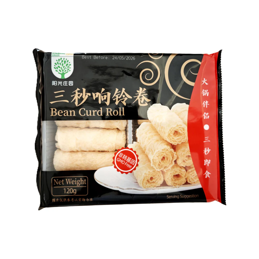 Sunshine Garden Bean Curd Rolls 120g (Hot Pot Ready in 3 Seconds) - Yuba Tofu Skin Rolls
