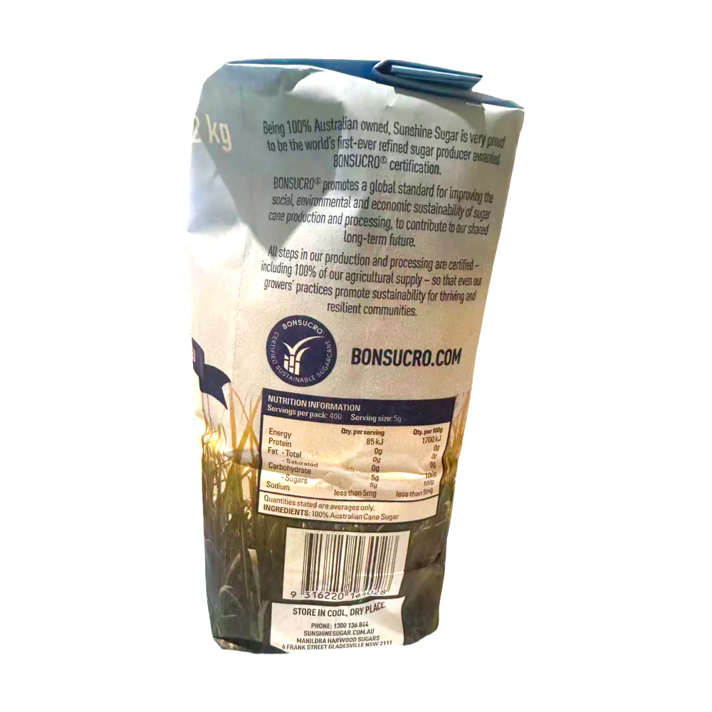 Sunshine Sugar White Sugar 2kg - Granulated Cane Sugar - Image 2