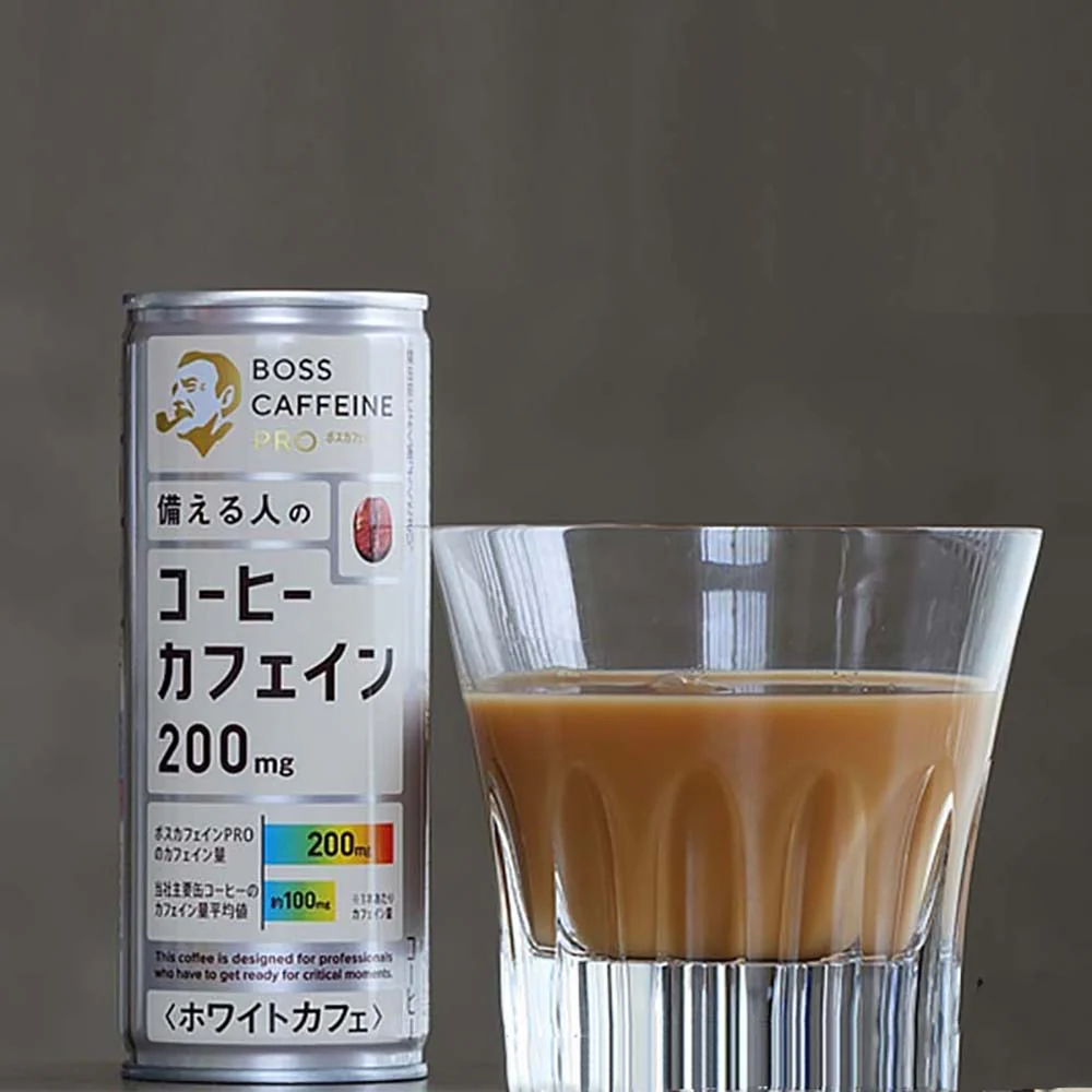 Suntory BOSS Caffeine Pro Coffee White Can - 245g - Image 4